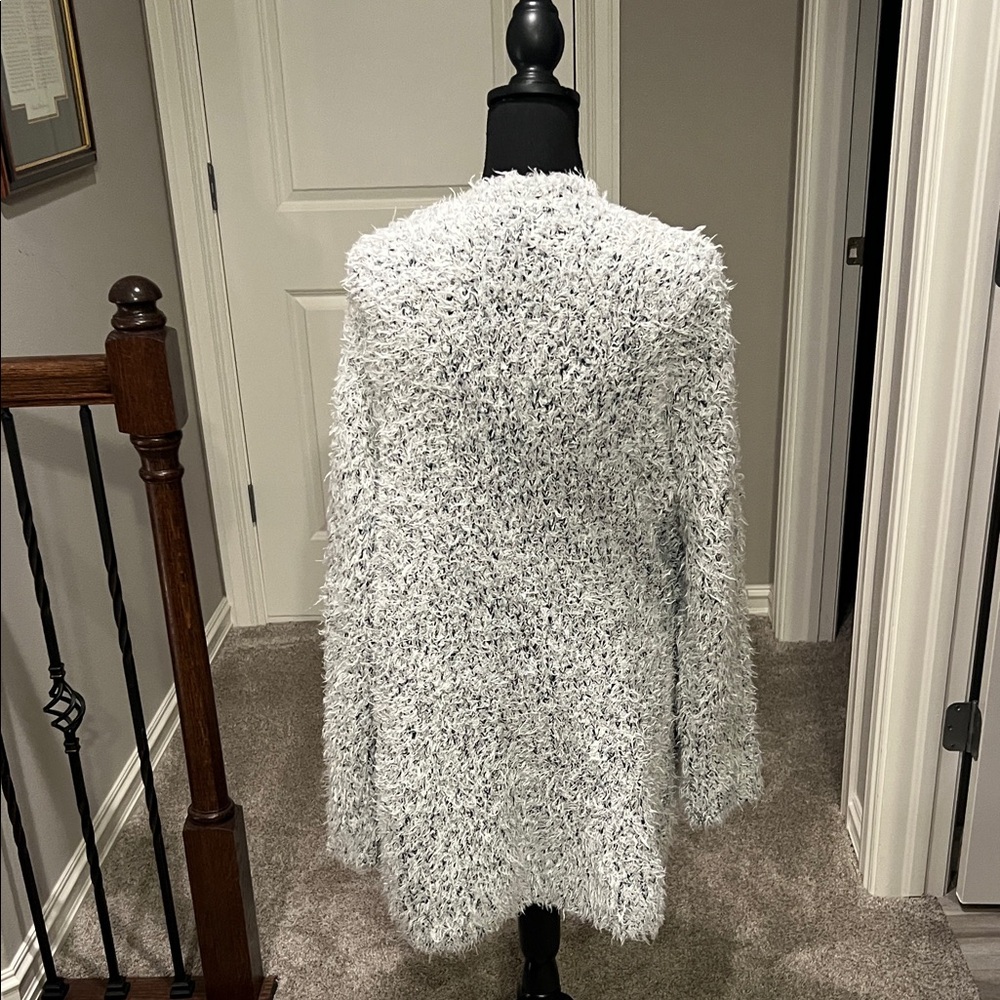 Kensie White Fuzzy Cardigan - Picture 7 of 12